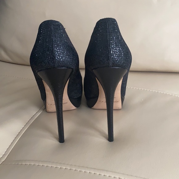 JIMMY CHOO black sequinned platform pumps size 9. - Picture 4 of 7